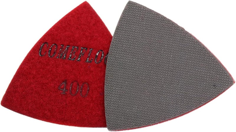ComeFloor Triangular Diamond Polishing Pads for Corner Edge, Electroplated Sanding Pads for Oscillating Multi-Tools, 3’’(80mm), Grit 400, 4PCS - Image 2